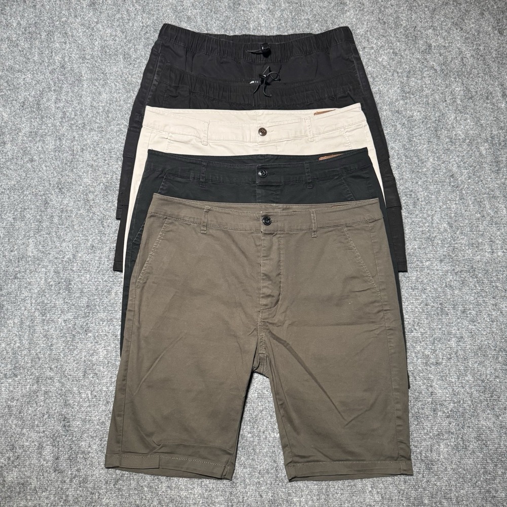 Asos Chino Style Shorts Size W34 Green Beige Black Bundle Lot of 5 Shorts Mix